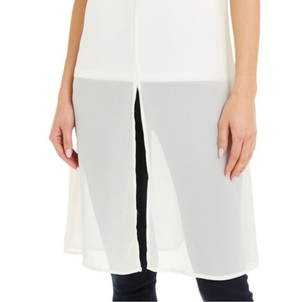 Alfani Women's Sheer Layered-Look White Blouse, 2X - Picture 2 of 8